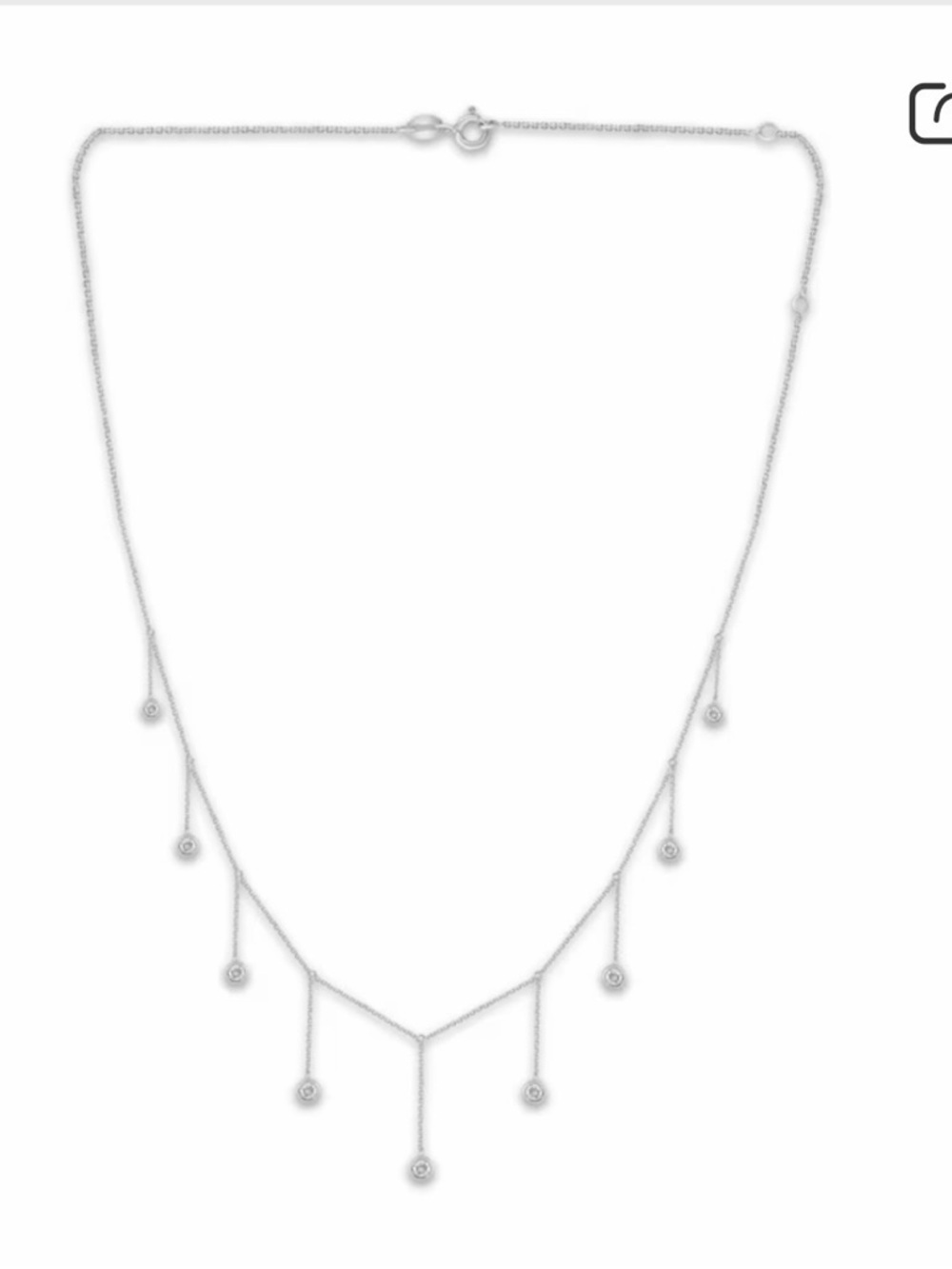 Delicate Silver Dangle Station Necklace - Women Jewelry with a 1/4ct diamonds